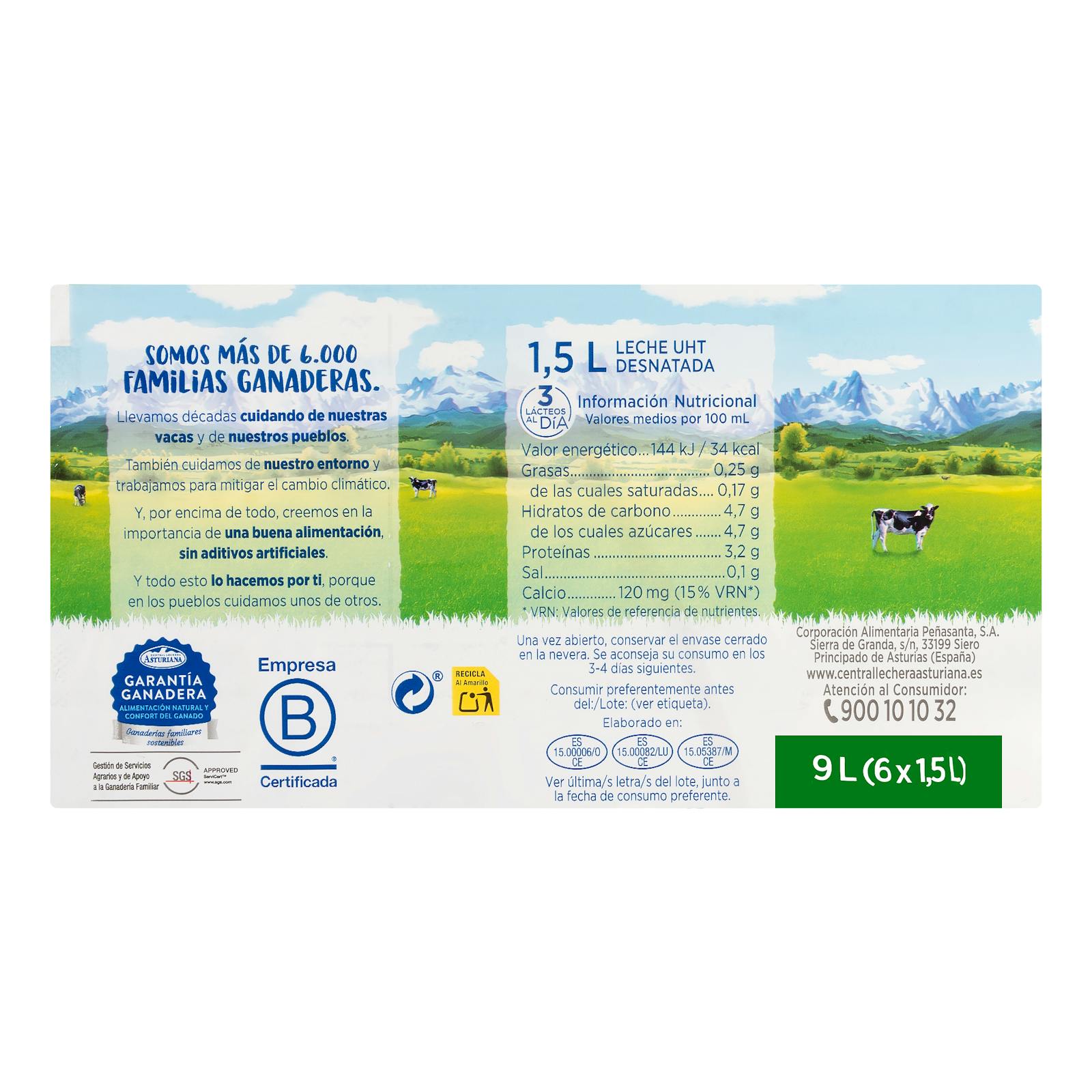 Lait écrémé asturien