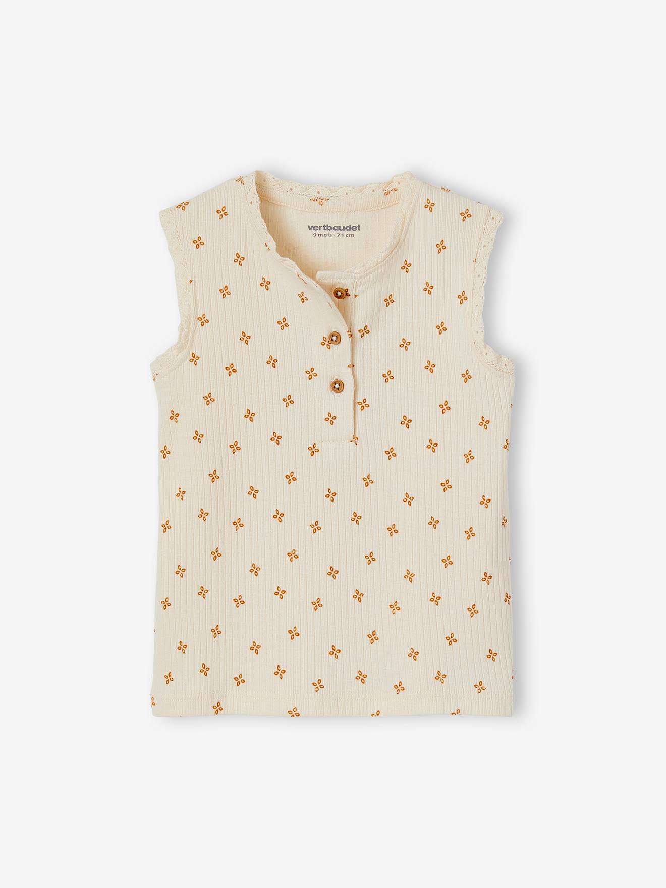 Camiseta regata estampada off-white para bebê
