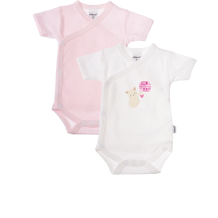 Liliput Wickelbody im 2er Pack weiss-rosa