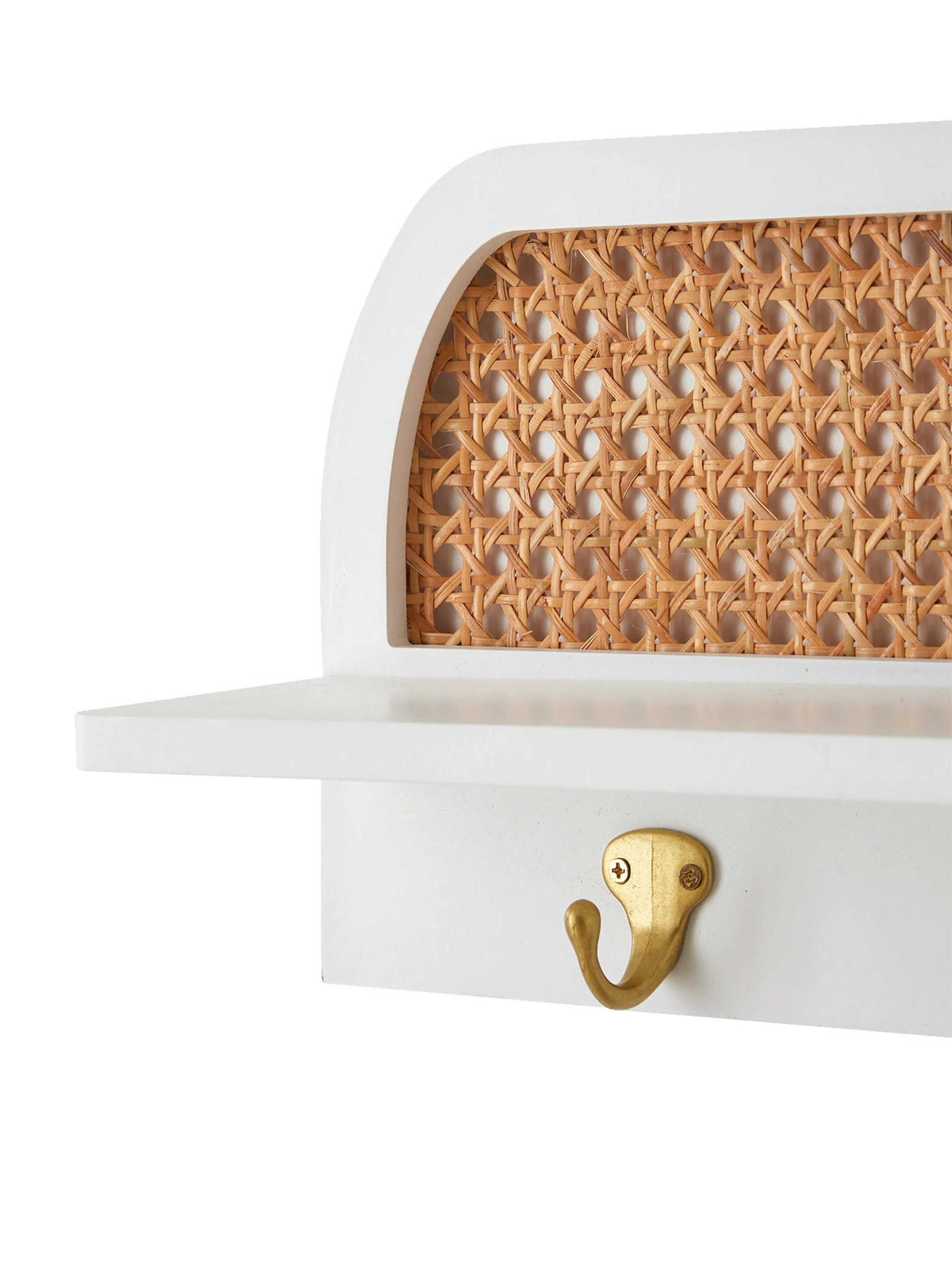 Vertbaudet Kinder Wandgarderobe mit Rattan POESIE weiß/natur