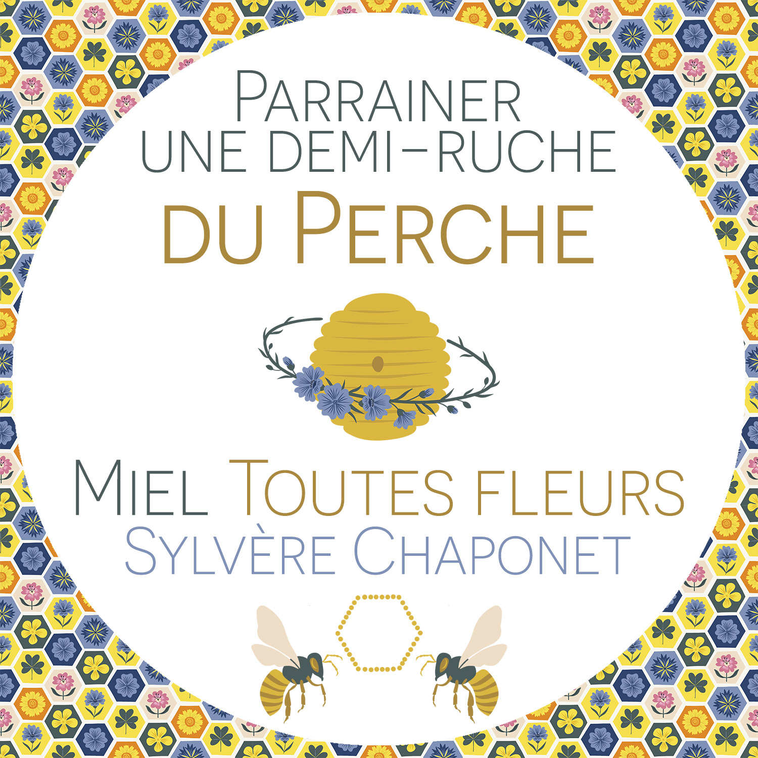 Parrainer une demi-ruche du Perche : Miel toutes fleurs d'été - Récolte 2024