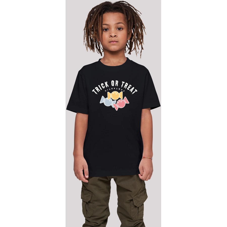 F4NT4STIC T-Shirt Trick Or Treat Halloween schwarz