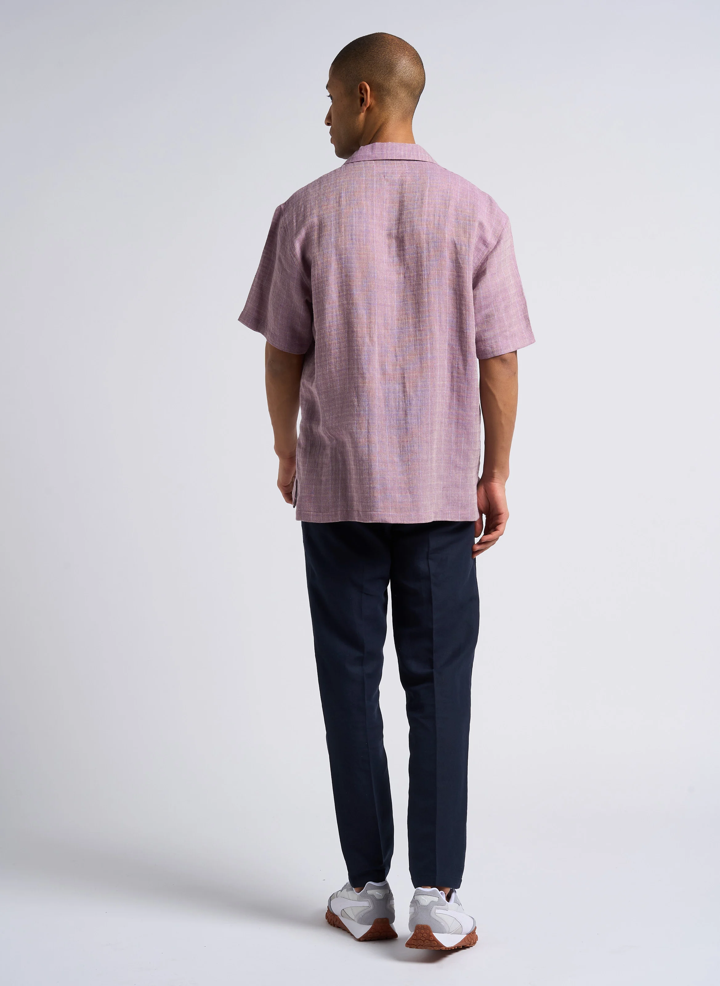 SMITHY - Pantalon slim en coton bio et lin | Bleu