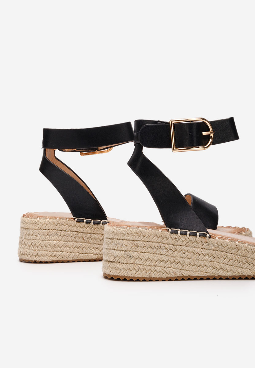 Sandales type espadrilles noires Veldia