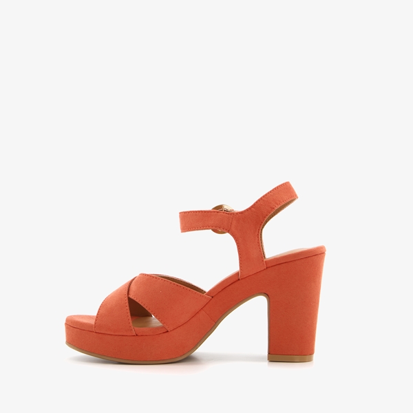 Blue Box oranje dames sandalen met hak