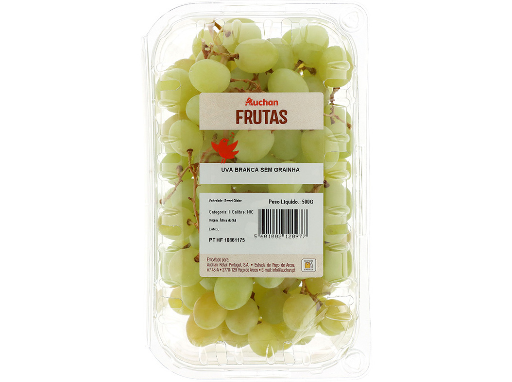 UVA BRANCA SEM GRAINHA AUCHAN 500 G