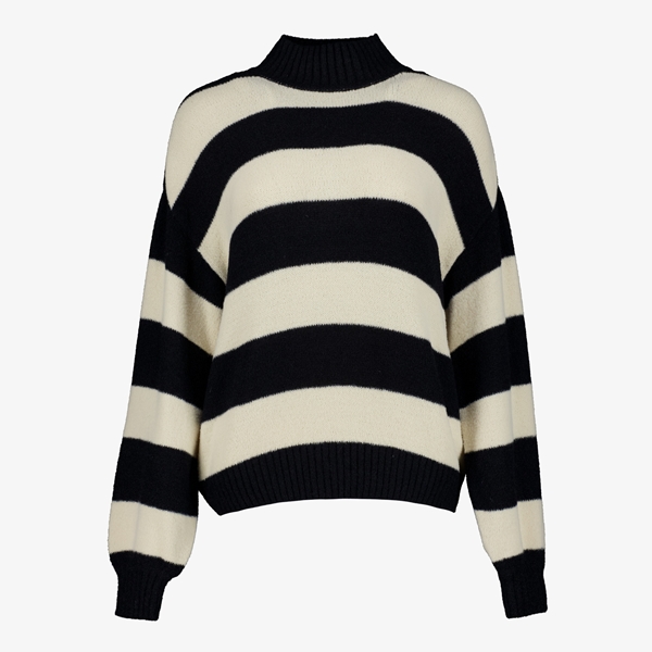 TwoDay dames trui gestreept zwart/beige