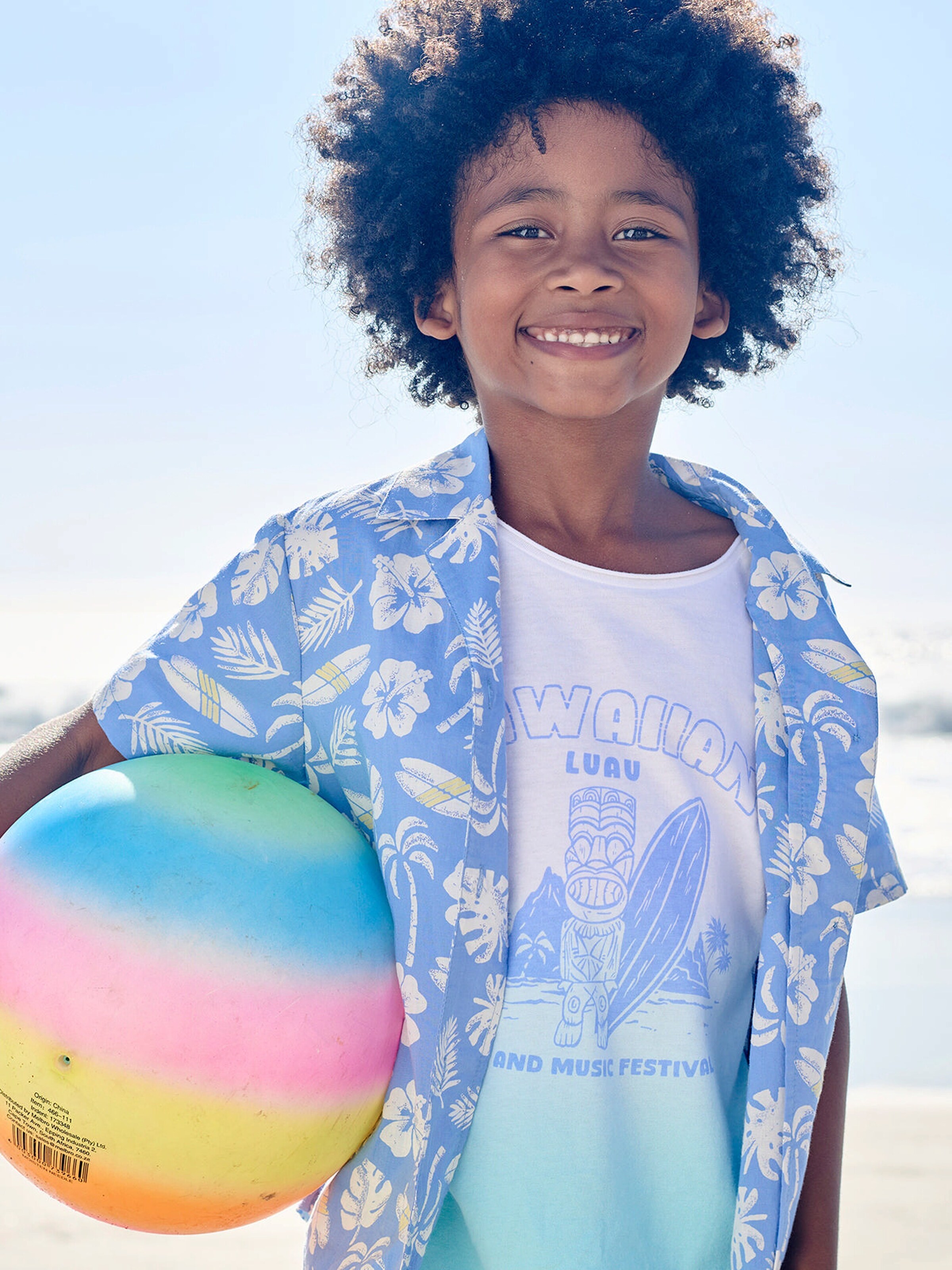 Vertbaudet Jungen T-Shirt, Dip-Dye-Look mit Recycling-Baumwolle aqua