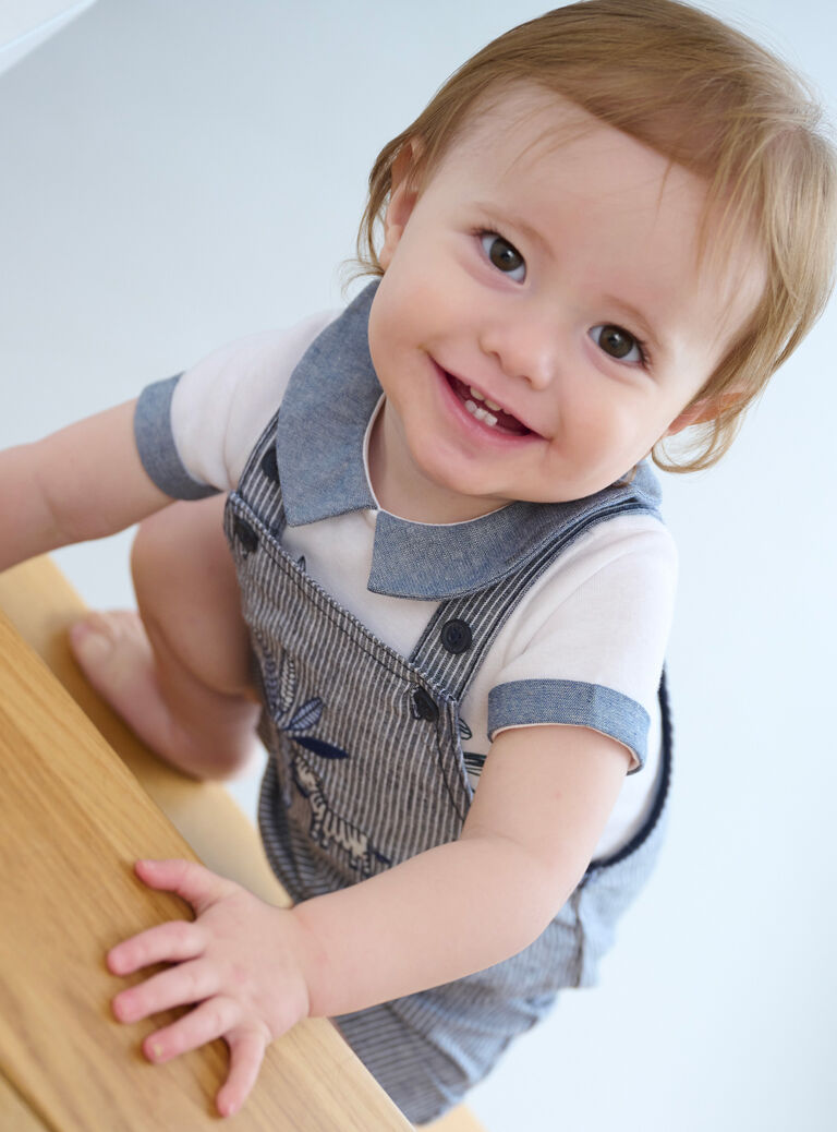 Salopette à pinces pour bébé garçon