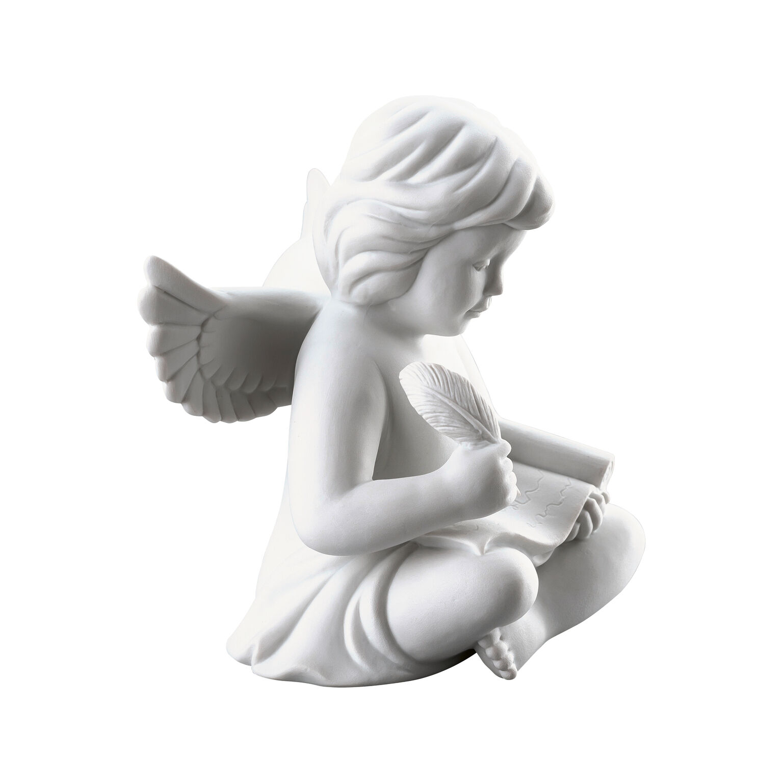 Angels Weiss matt Engel mit Schriftrolle