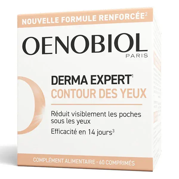 Suplemento alimentar para o contorno dos olhos Oenobiol Derma Expert, 60 comprimidos.