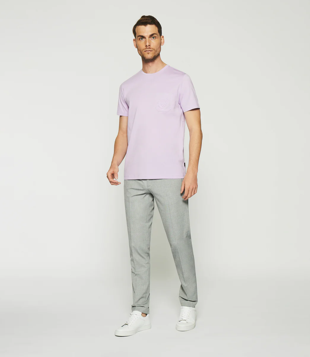 T-shirt à manches courtes uni violet parme GABRIEL