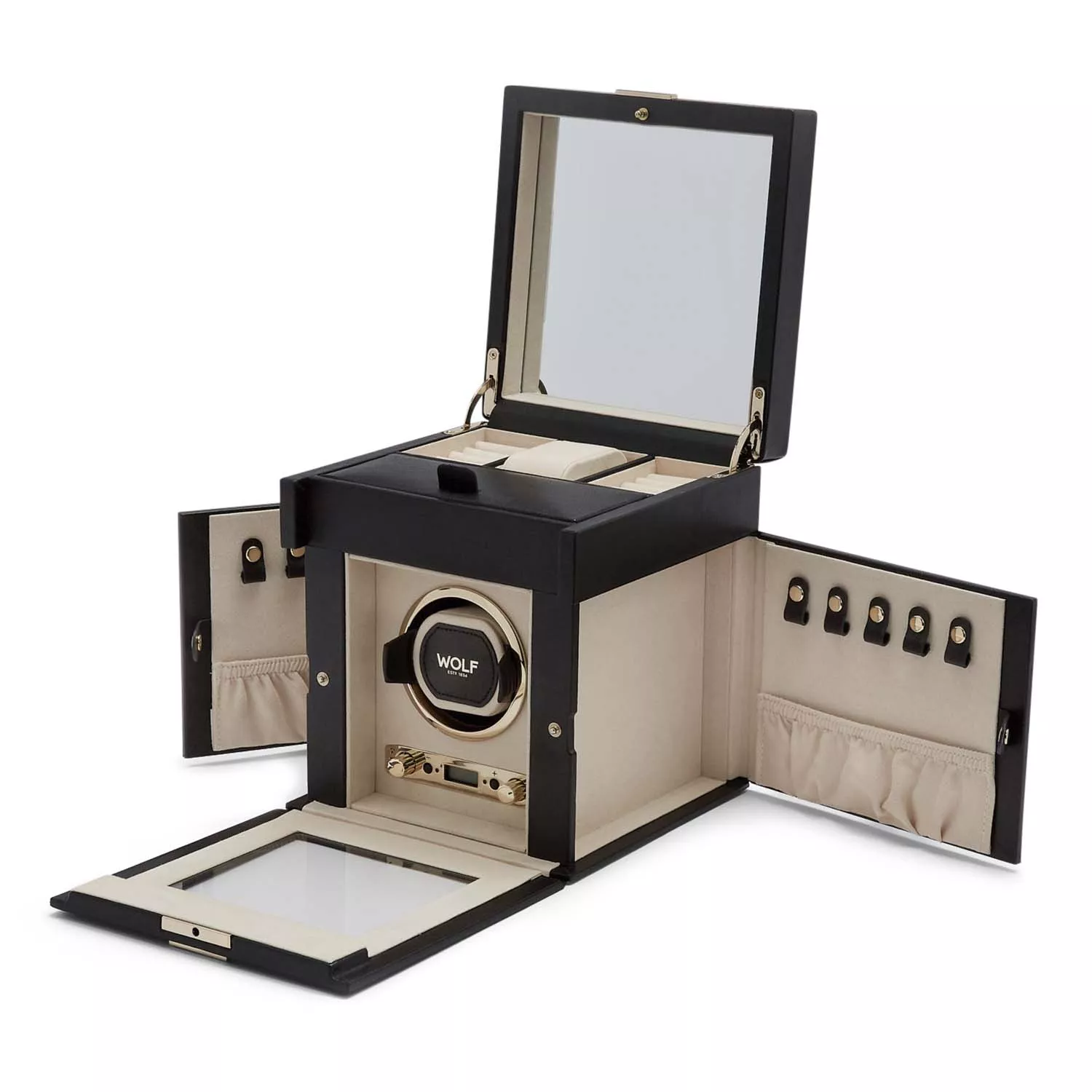 Wolf Palermo Watch Winder 1 ur Sort Læder 213702