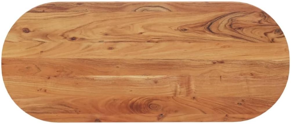 vidaXL Tischplatte, Holzplatte Holztischplatte Oval, Möbelplatte Platte für Beistelltisch Bartisch, Massivholzplatte Schreibtischplatte Ersatzplatte, 120x50x3,8cm Massivholz Akazie