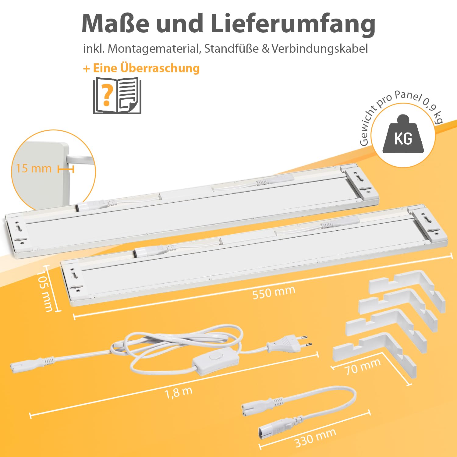 Northpoint Infrarot Anti-Schimmel-Heizung Heizpaneel elektrischer Schimmelentferner 2er-Set nutzbar in der ganzen Wohnung - Beseitigt Schimmel OHNE Chemie - für Wand & Bad