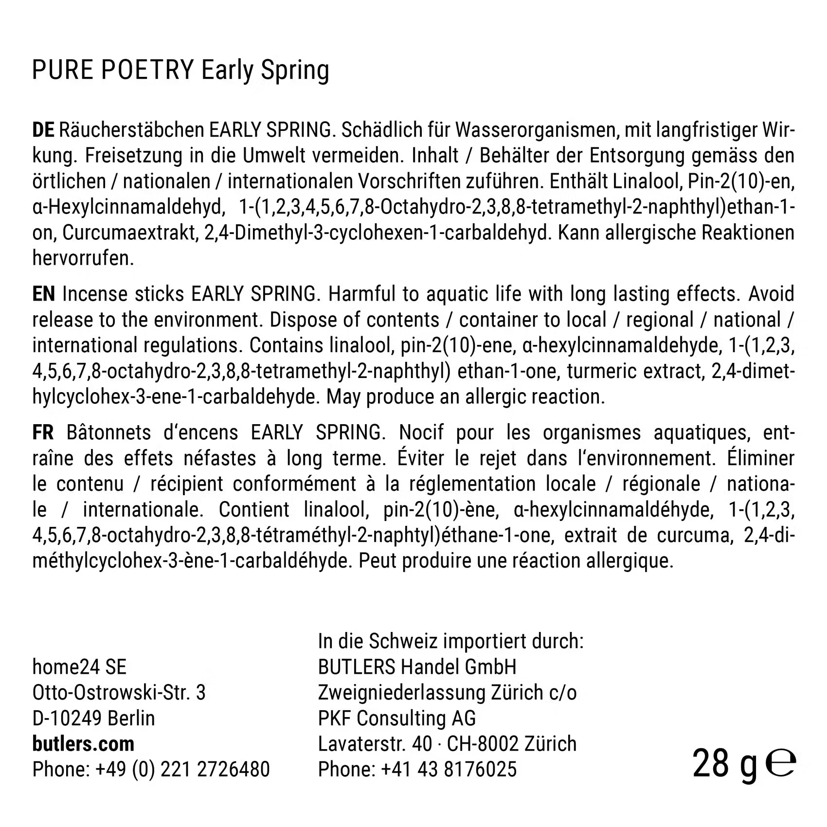PURE POETRY Räucherstäbchen Early Spring