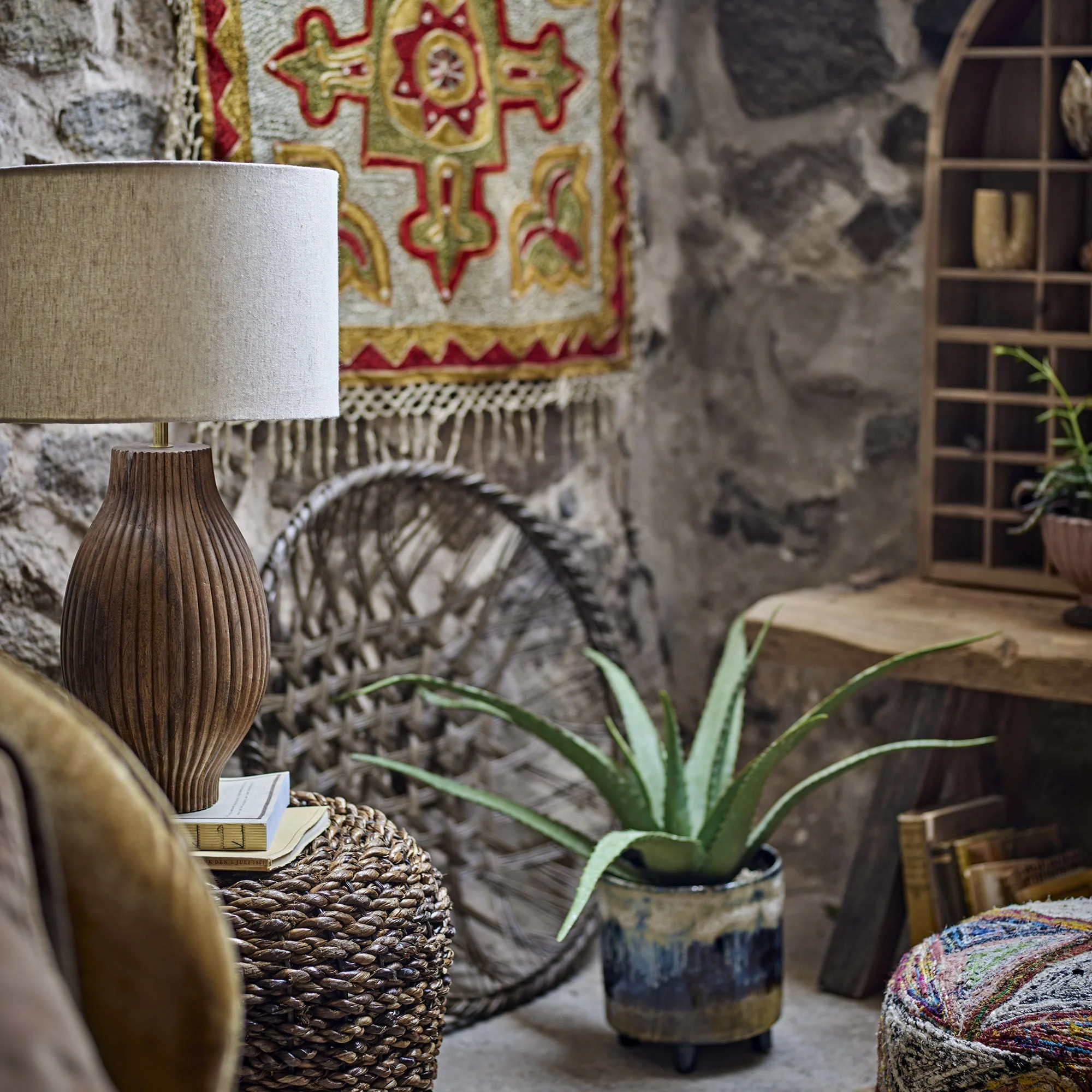 KARELIA - Lampe de table tissu | Beige