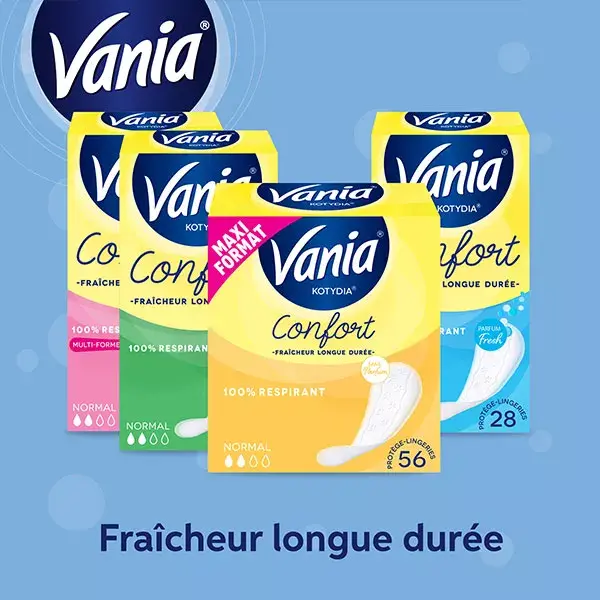 Protetores diários Vania Kotydia Normal Comfort sem perfume, 56 unidades.