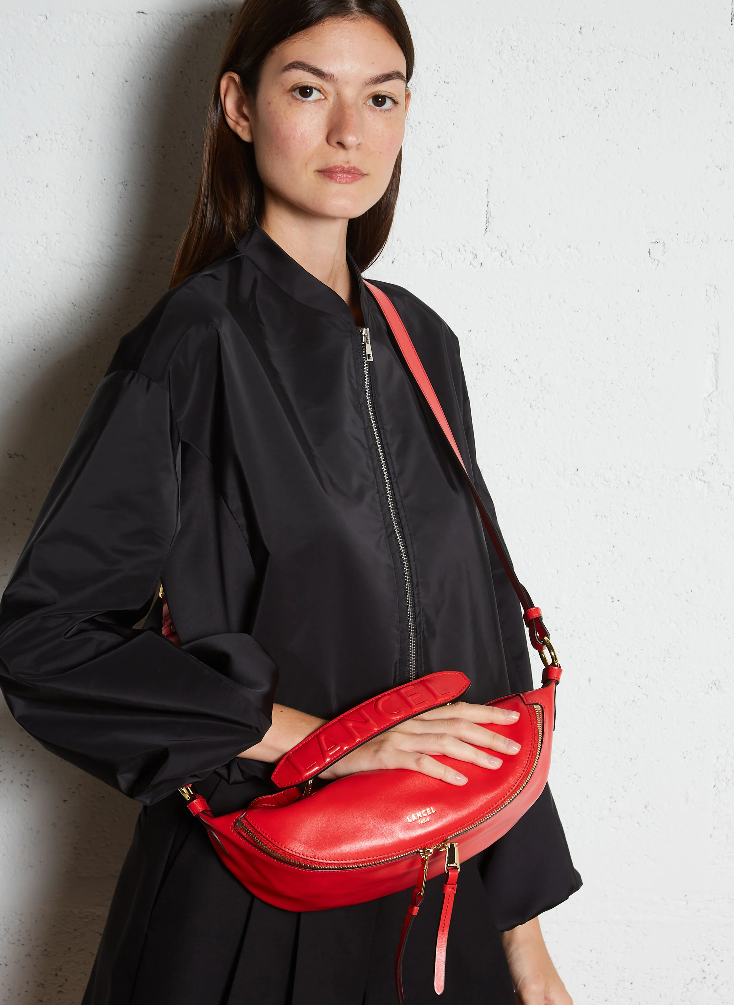 ORIGAMI S - Sac bandoulière en cuir | Rouge