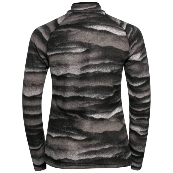 Veste polaire randonnée ODLO MIDLAYER FULL ZIP ROY GRAPHIC BLACK