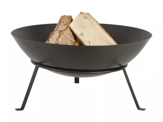 Brasero rond en métal sur pied 49,5 x 24,5 cm