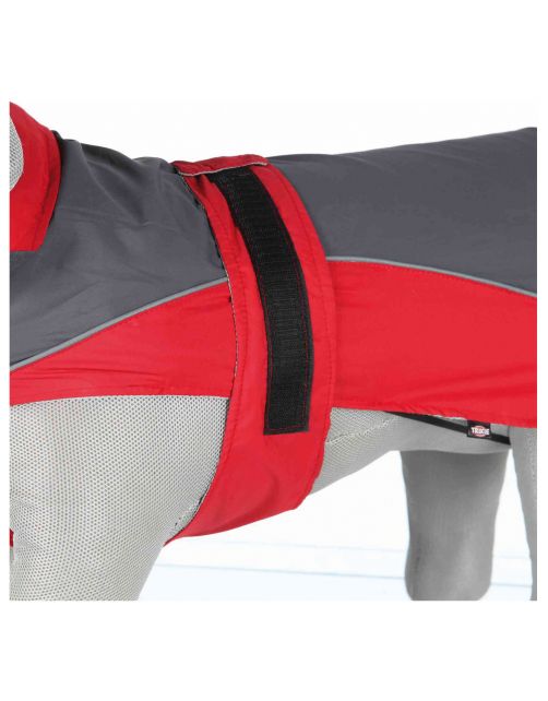Trixie Regenjas Lorient Rood&Grijs - Hondenkleding