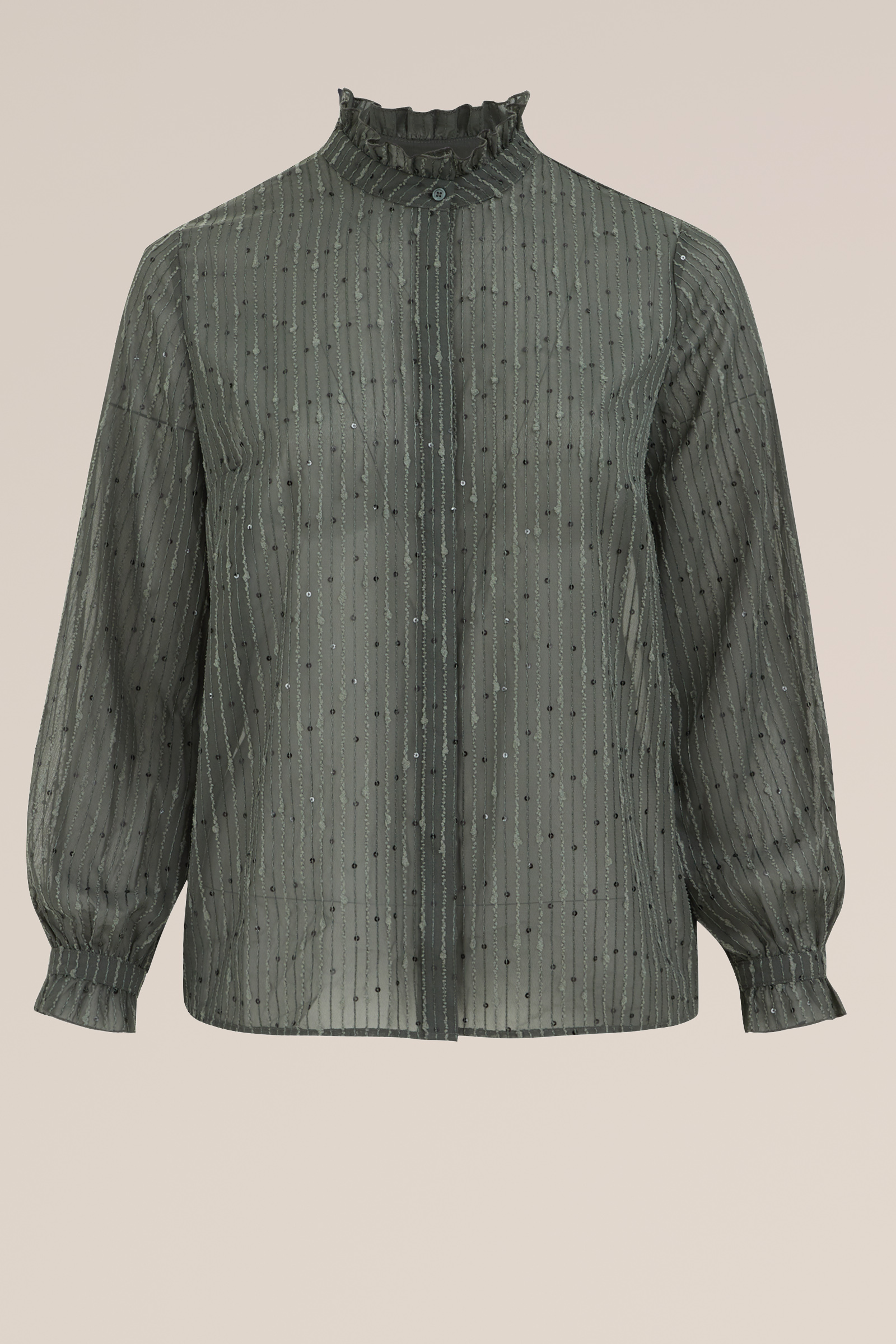 blouse met structuur - Curve WE Fashion Donkergroen