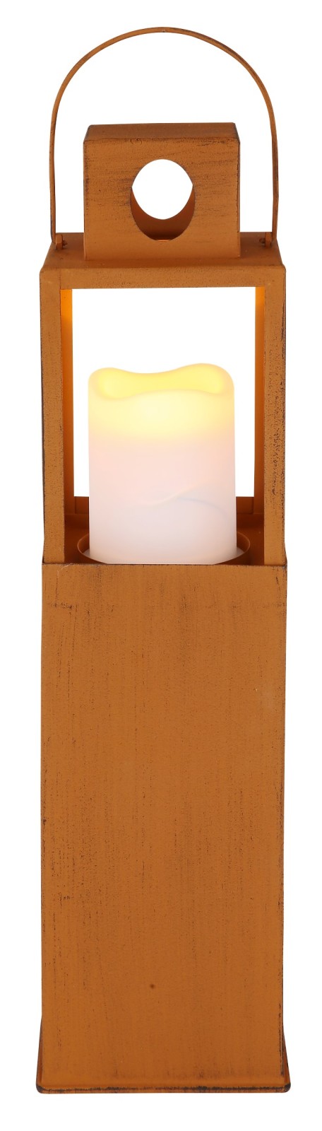 LED-Solarlaterne - rostfarben - 50 cm hoch