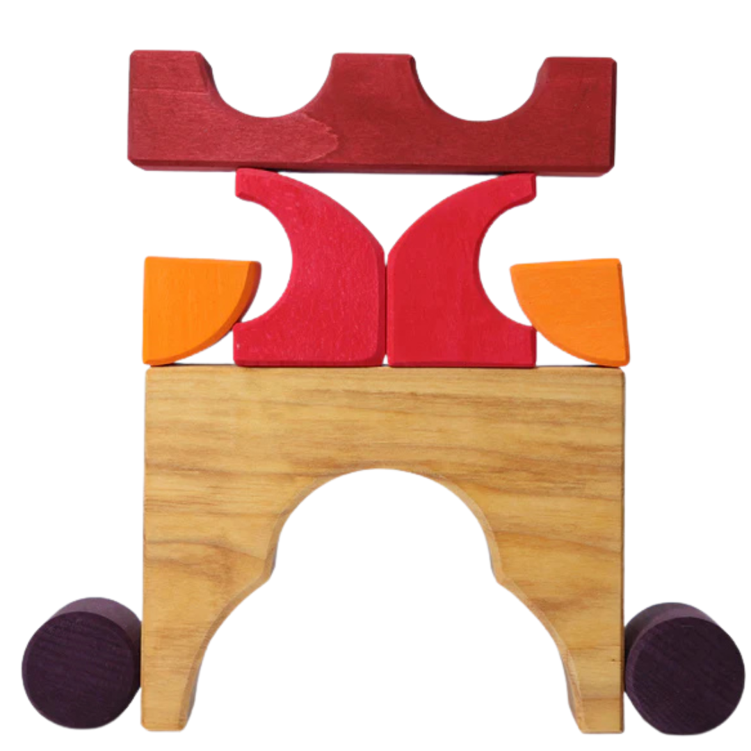 grimm's bouwblokken set - rood - 9st