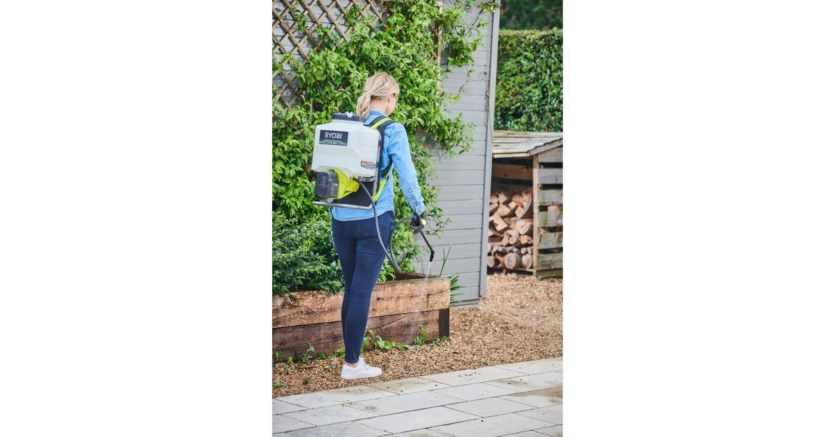 RyobiONE+ Rugzak Sproeier drukspuit  (Groen/zwart)