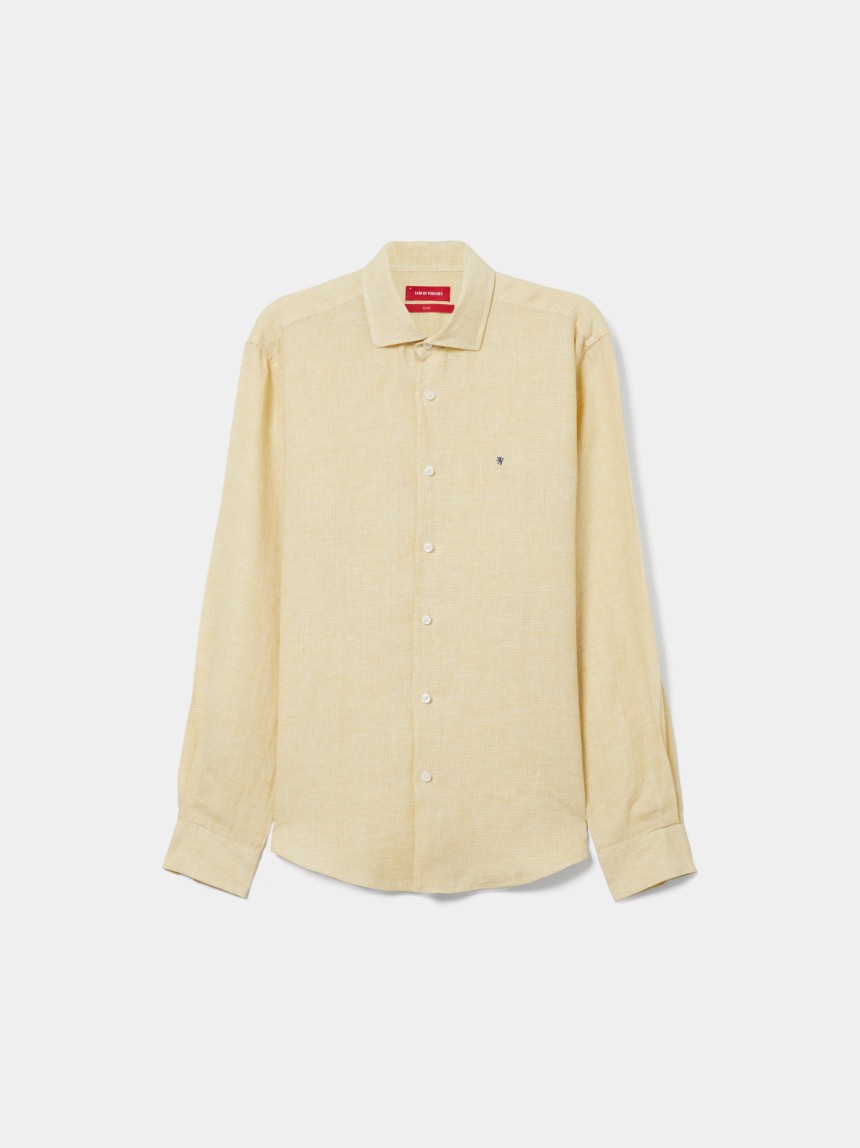 Camisa slim fit em linho