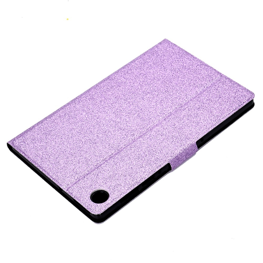 Samsung Galaxy Tab A11  Plus / A9  Plus Leder Tasche Flip Cover mit Glitzer Optik - Lila