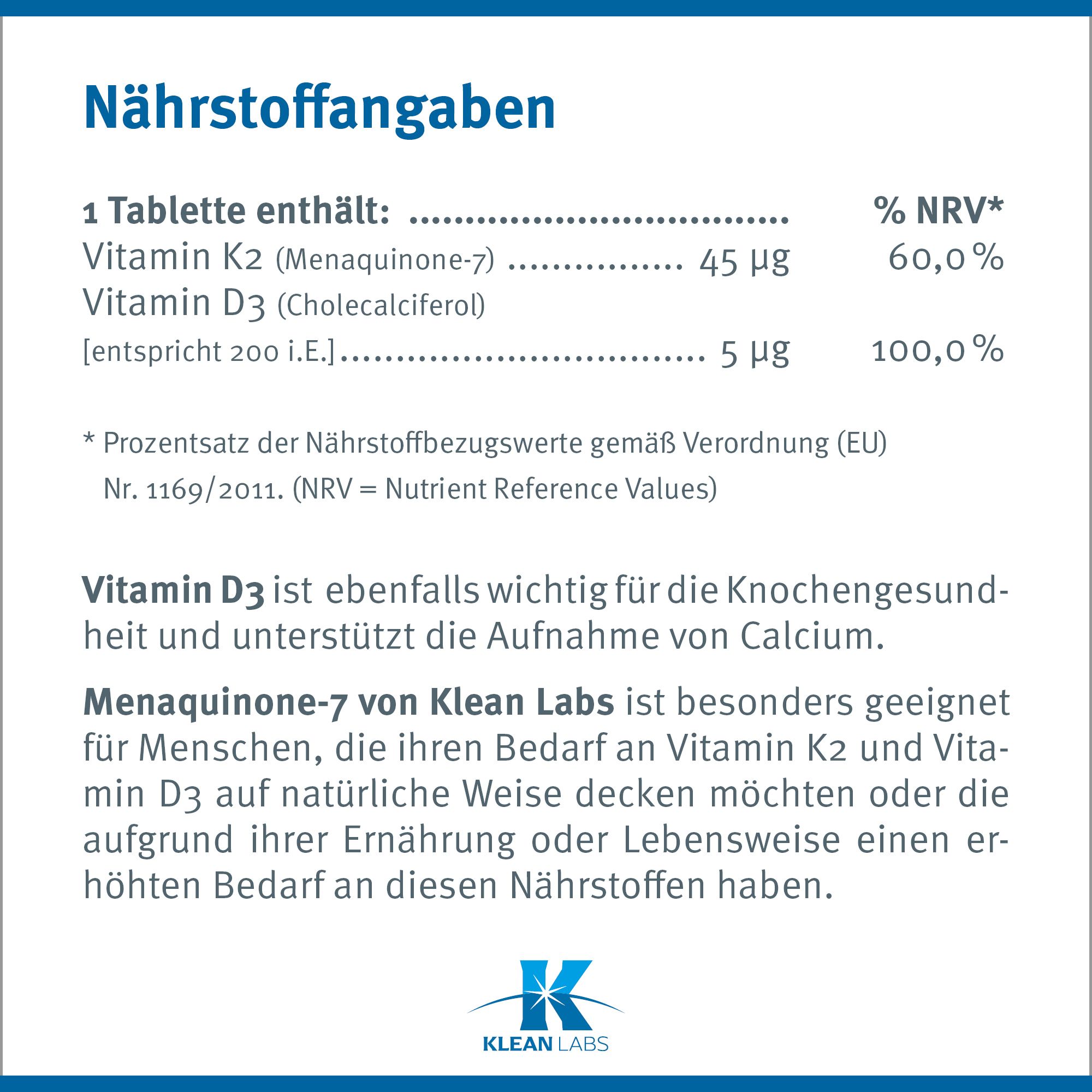 Menaquinone-7 Vitamin K2 45 µg