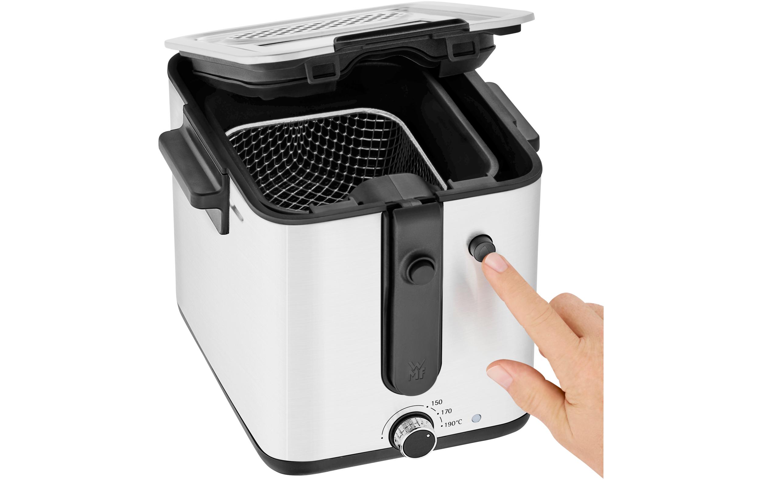 Fritteuse Küchenminis Fryer & Dicer Schwarz/Silber<br>Fritteuse mit Kartoffel Schneider