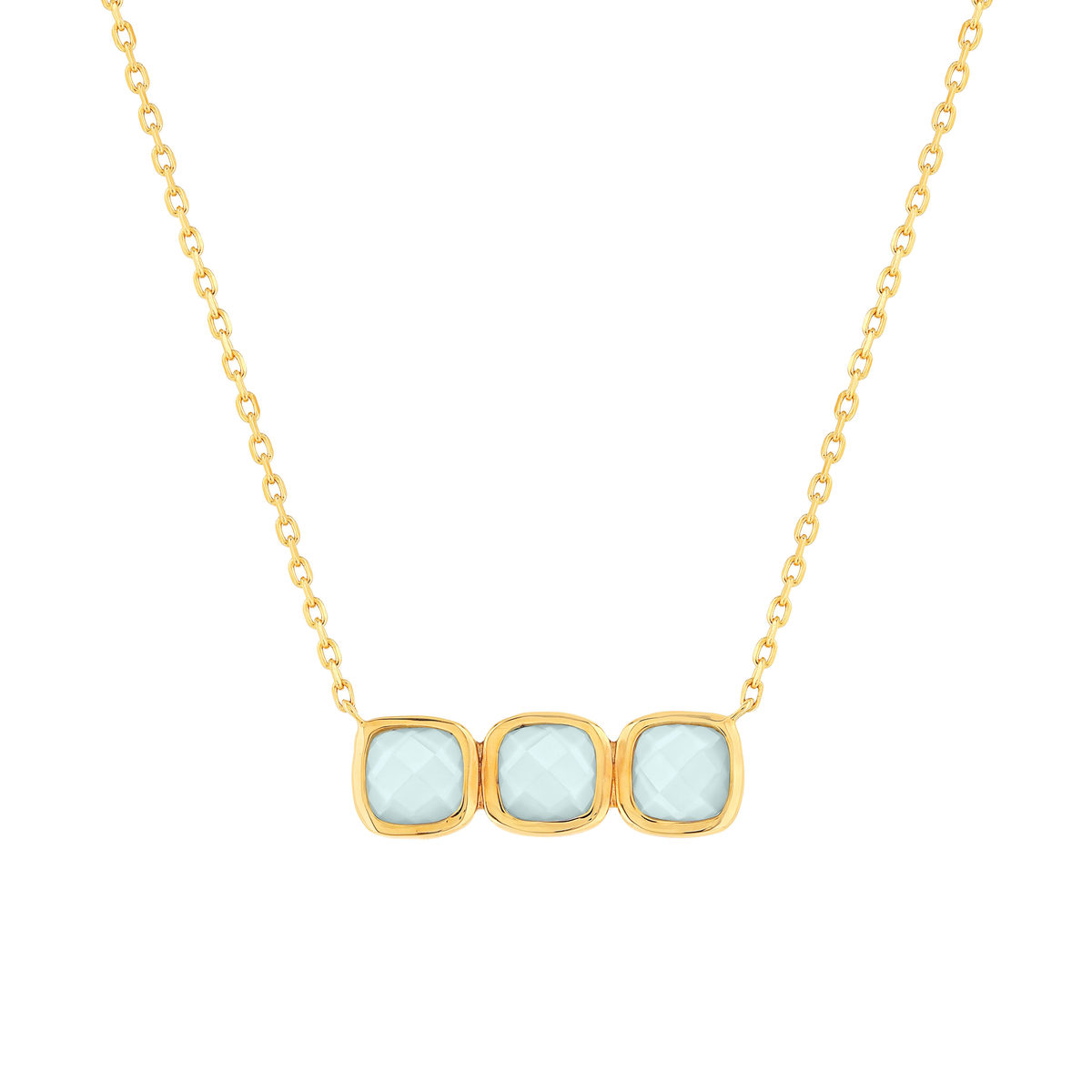 Collier plaqué or agates 45 cm