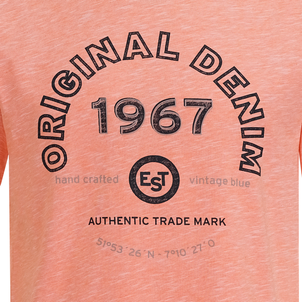 VanVaan Denim Herren T-Shirt mit Print hellorange