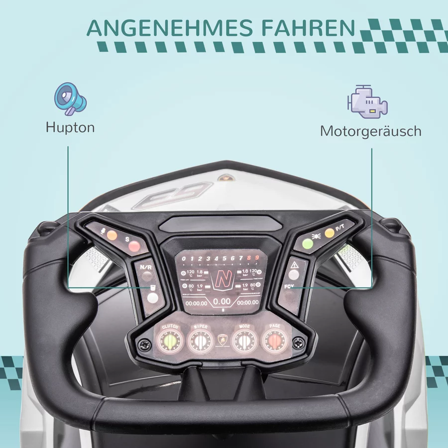 AIYAPLAY Kinderfahrzeug mit Stauraum schwarz, weiß