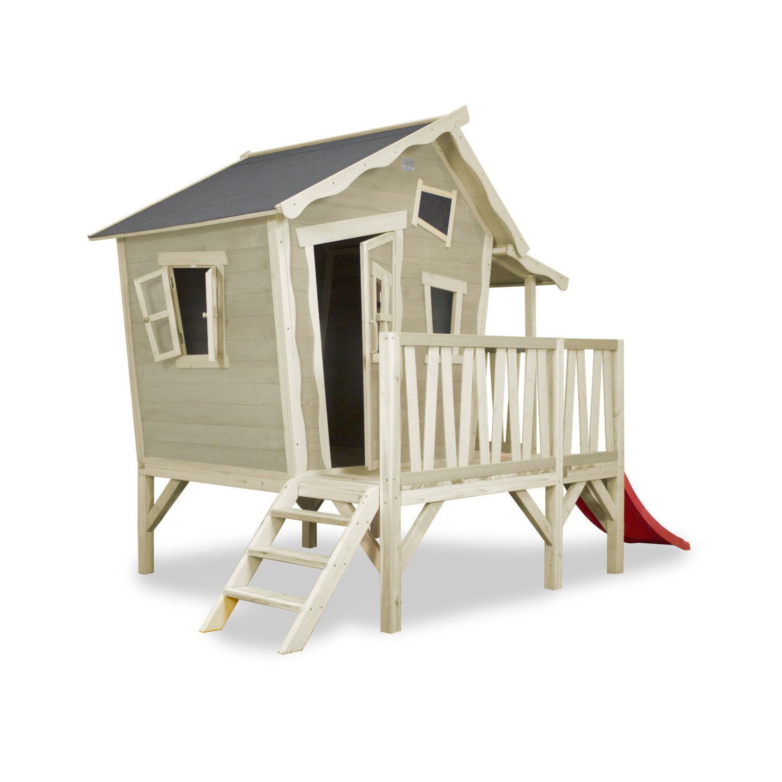 EXIT Crooky 350 houten speelhuis - grijsbeige