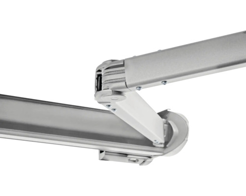 SOLUNA cassettescherm Exclusiv 2x1,5 doekdesign D035 frame E6EV1 zilver geëloxeerd aandrijving rechts incl. motor en wandschakelaar
