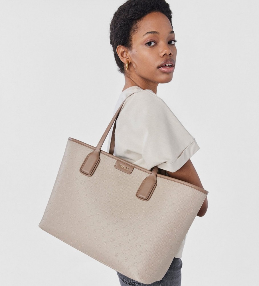 Bolsa para carrinho de bebê Tous XL. Cor: Script Day Taupe - 29x50x15cm -