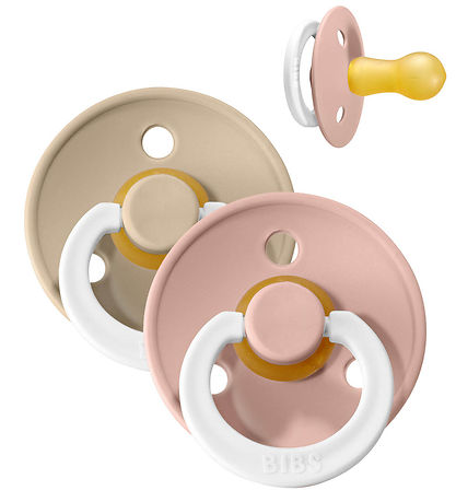 BIBS Colour Leuchtende Schnuller - Gr. 1 - 2er-Pack - Rund - Blu