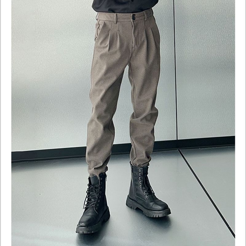 Adotuastic - Hoge taille effen cropped taps toelopende broek