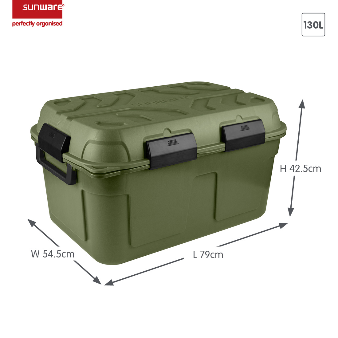 Sunware Q-line 130 liter waterdichte opbergbox - Green