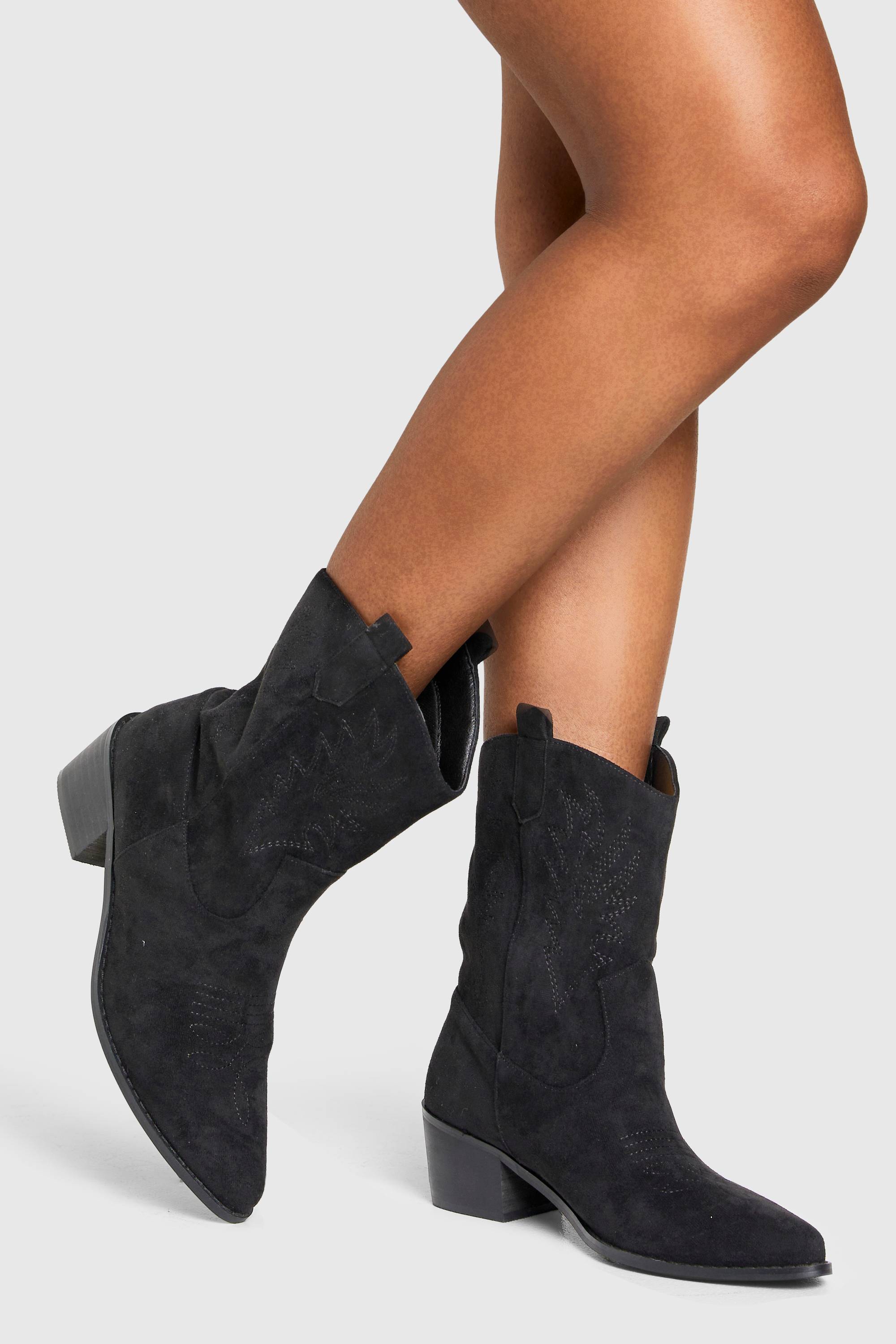 boohoo Bottes de cowboy western brodées