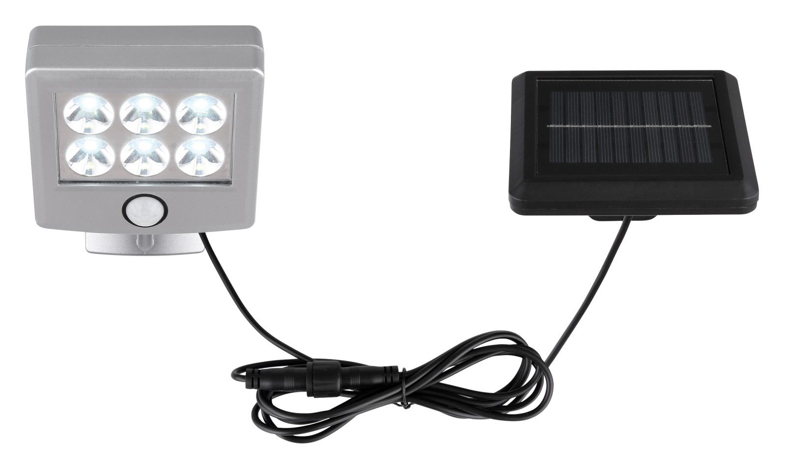 LED-Solarleuchte - silberfarben-schwarz - mit Timer