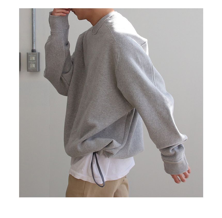 Okwano - Sweatshirt met ronde hals en effen kleur