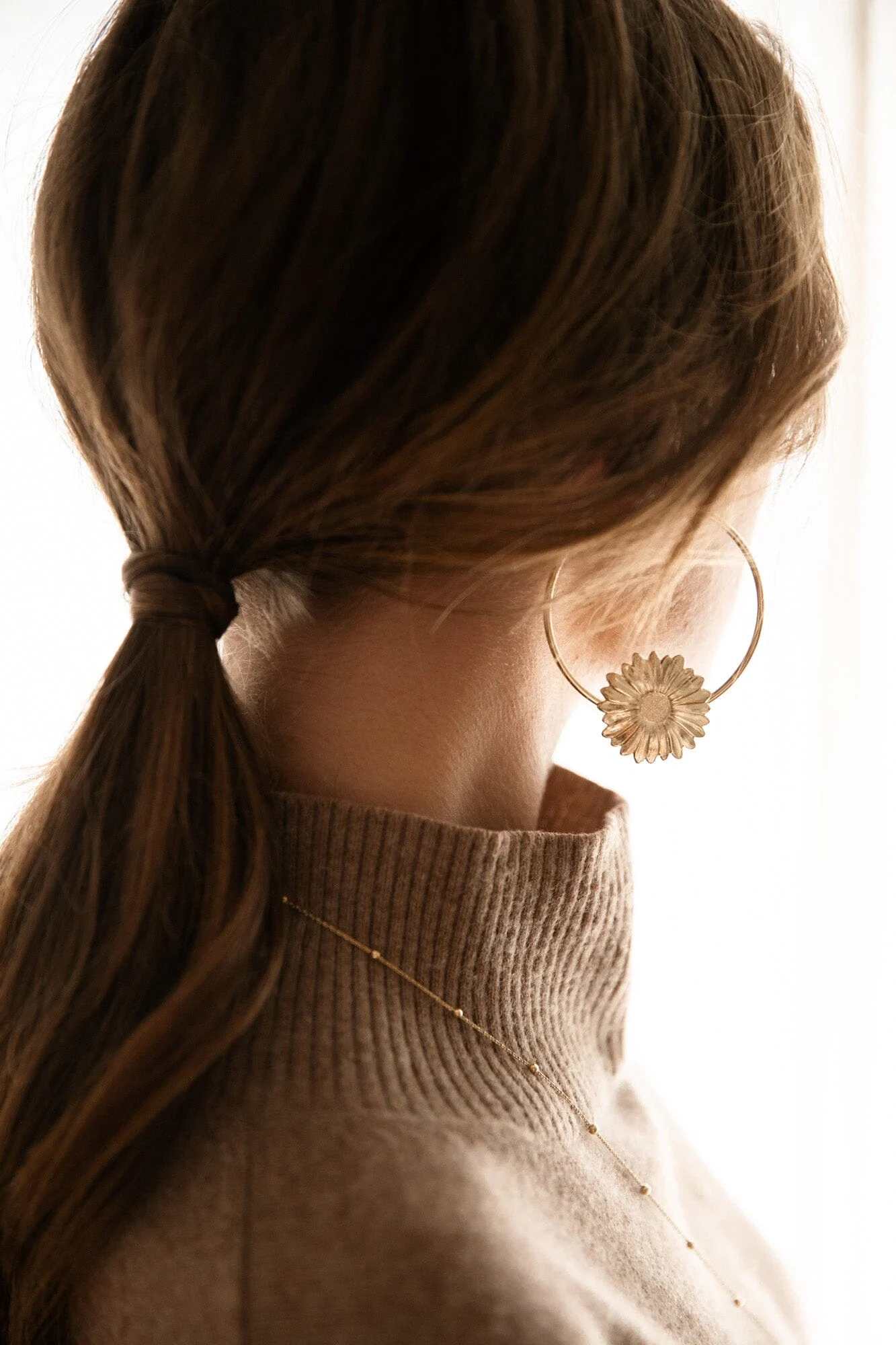 MAÏA - Boucles d'oreilles créoles fleurs plaqué argent | Argent