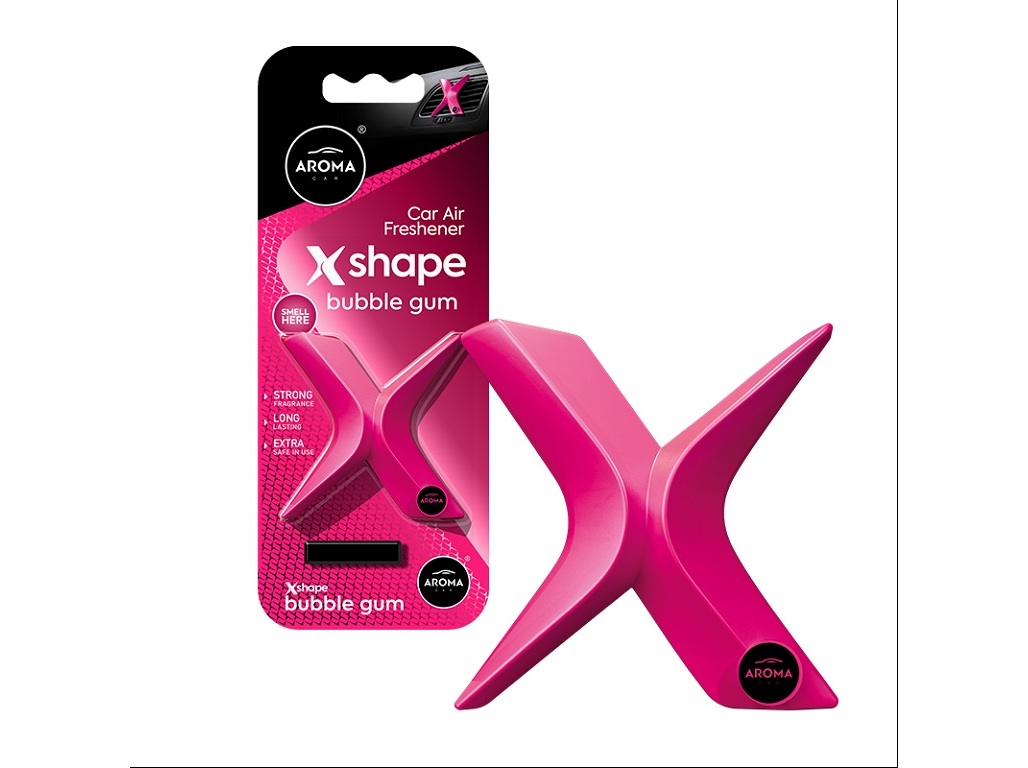 AMBIENTADOR AUTO AROMA CAR X SHAPE BUBBLE GUM