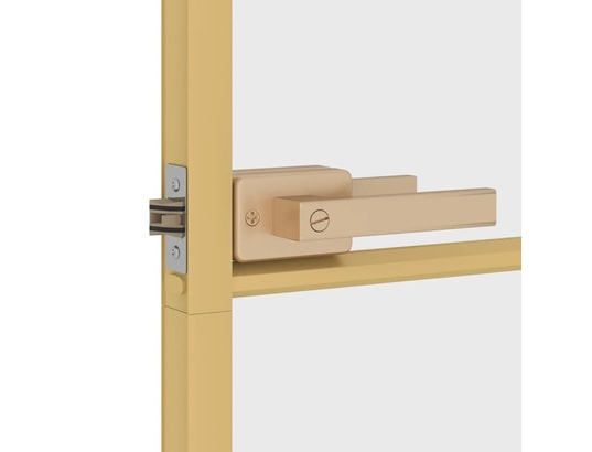 VIDAXL - Porte verre Porte intérieure mince doré verre trempé aluminium