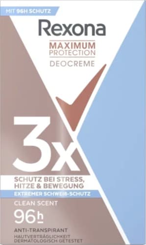 Rexona Deo Creme Deodorant Antitranspirant Maximum Protection Clean Scent